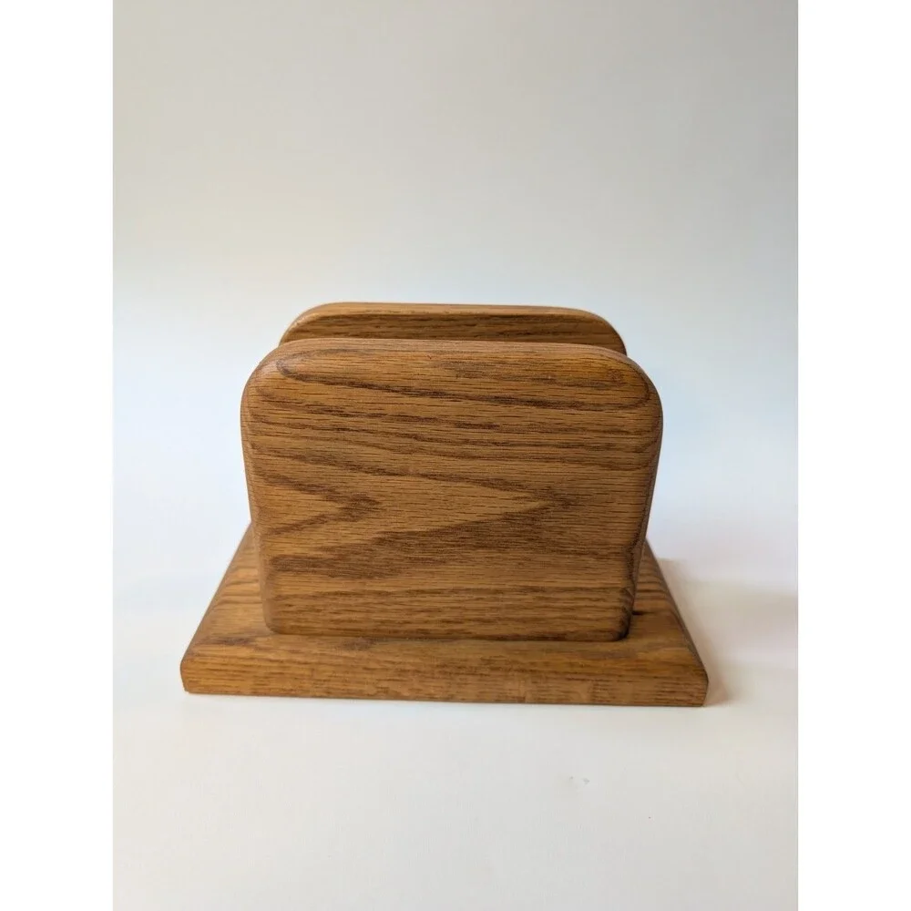 Vintage MCM Wood Napkin Holder or Mail Keeper
